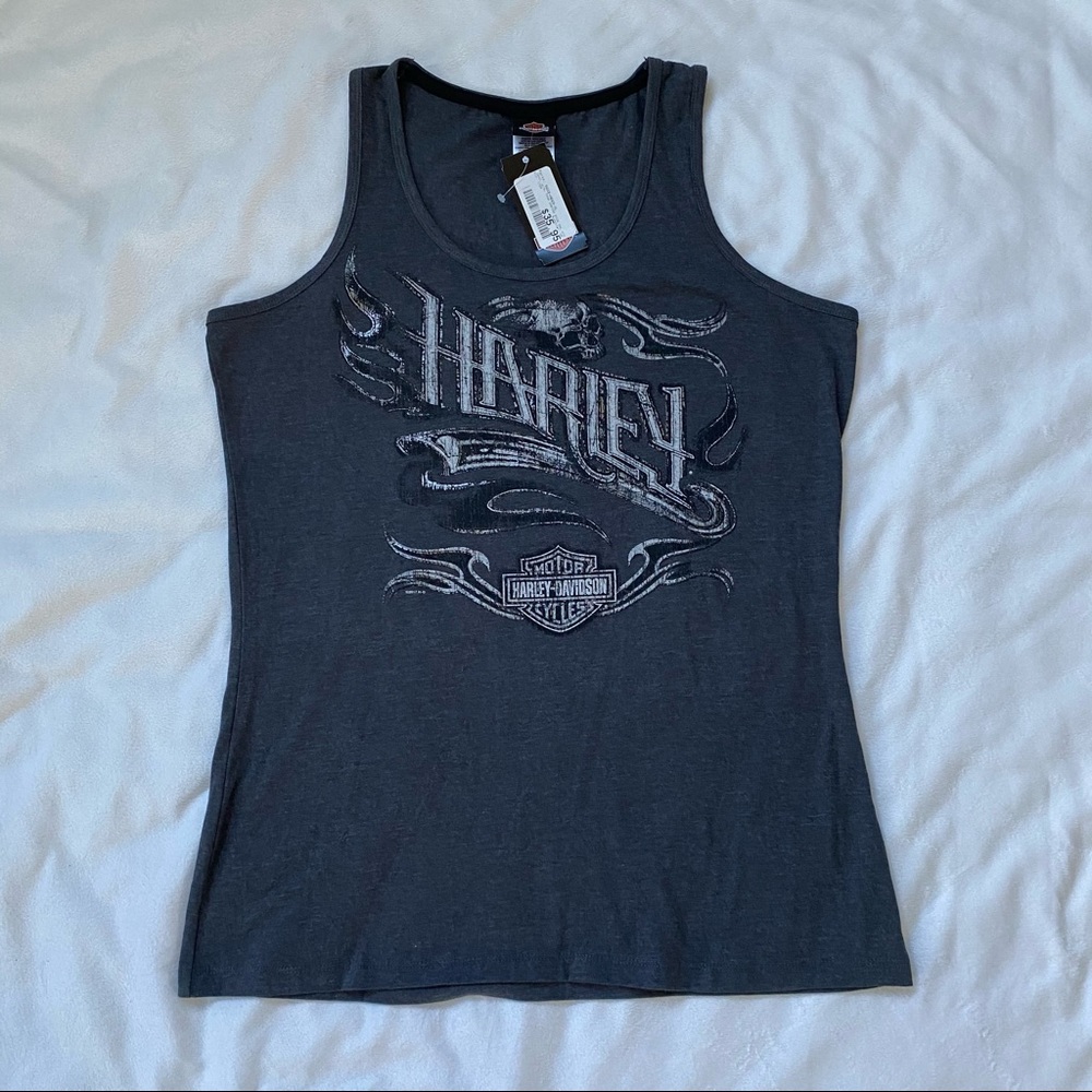 Harley Davidson NEW Gray Graphic Tank